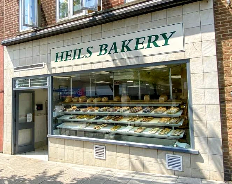 Heils Bakery shopfront on London Road North in Lowestoft